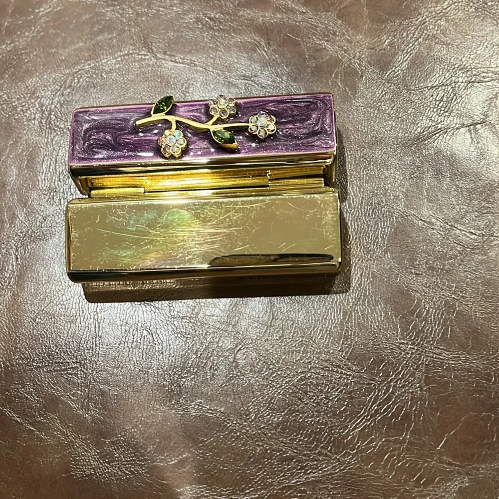 Lipstick compact/container w jeweled design